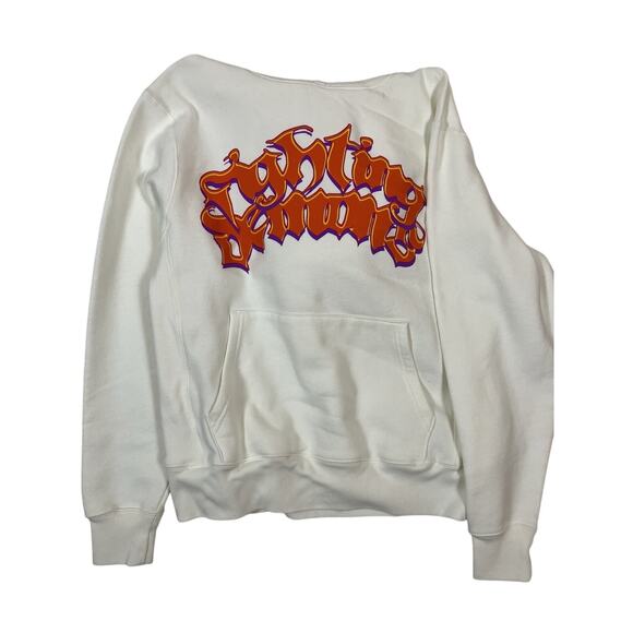 Juice WRLD Vlone Fighting Demons Hoodie Mens Medium White Orange Authentic - Picture 1 of 4